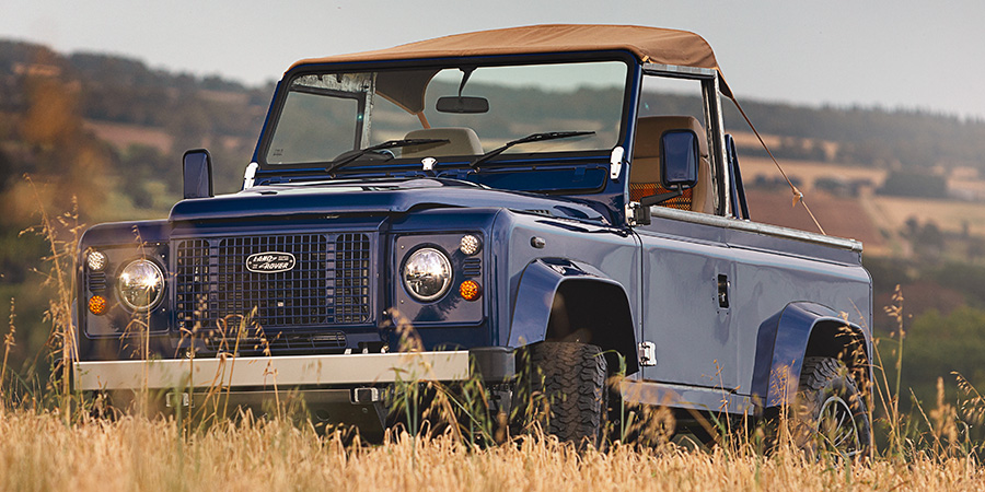 Re-engineered classic Land Rover D90 and D110 carbon Defender models by Kingsley